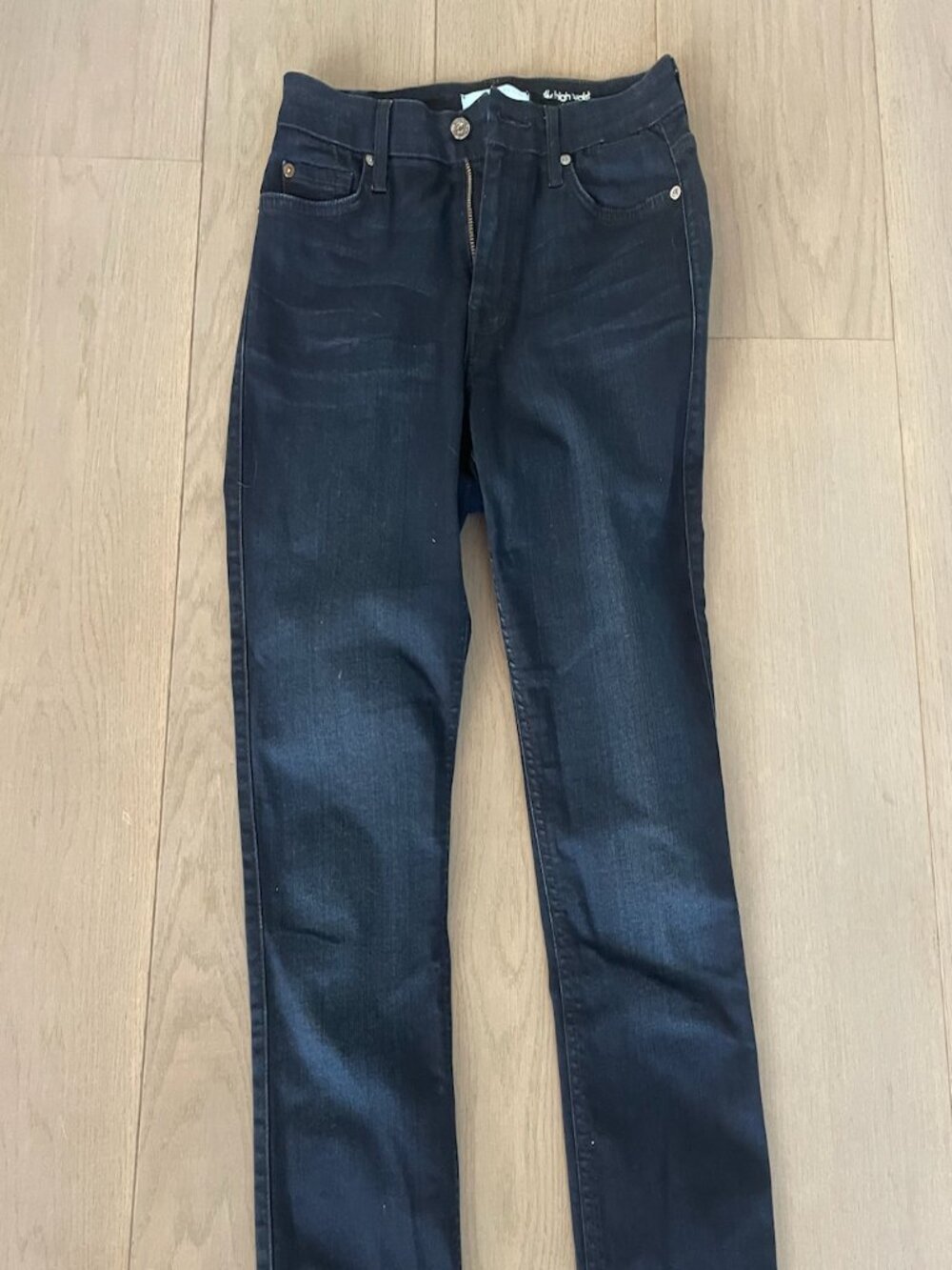 7 For All Mankind The High Waist Skinny Jeans Dark Wash Size 27